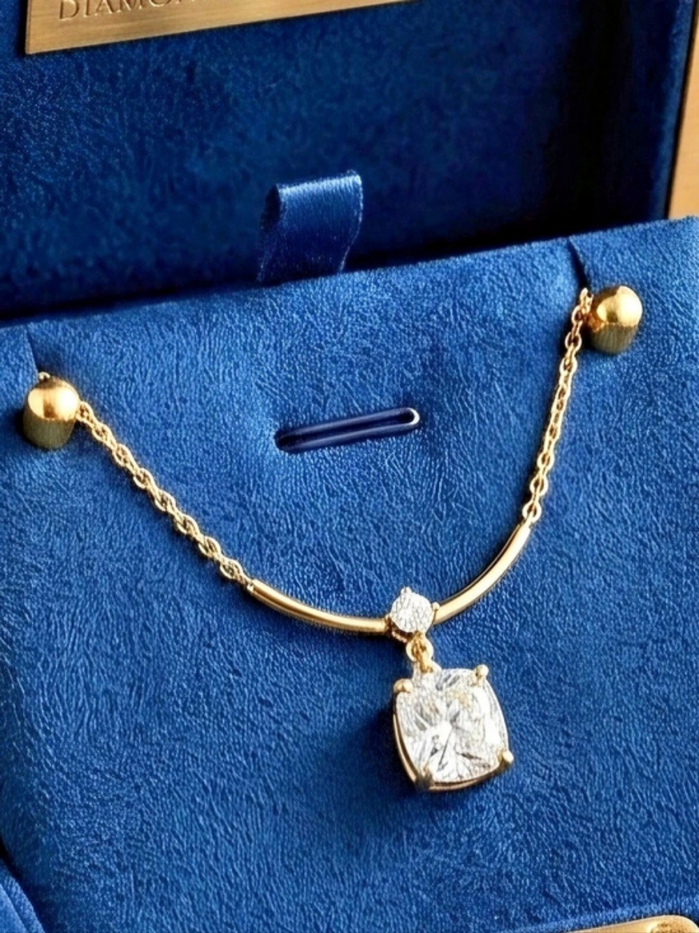 Moissanite Cushion Cut Pendant Necklace
